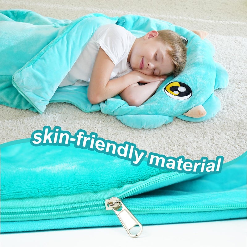 Micling Kid Sleeping Bag with Pillow - Larger Nap Mat - Plush Slumber Bag for Boys Girls Daycare Preschool Kindergarten Birthday Gift Travel Sleepover Ages 3-12 Years - Image 2